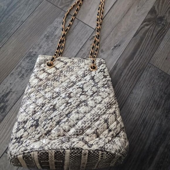 Vintage GAUCHO genuine Python Snakeskin Purse Satchel-rare - Picture 1 of 5